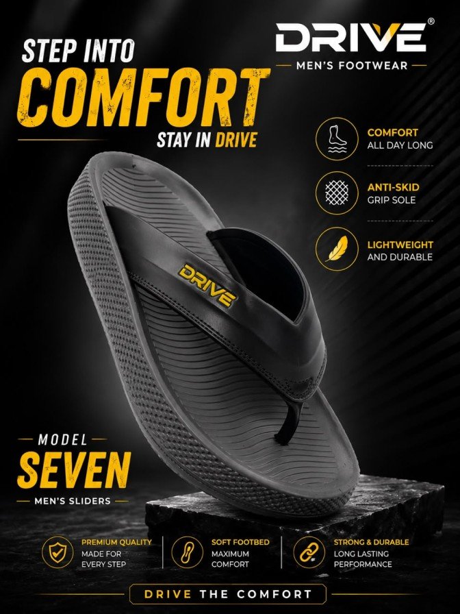 Concept design of DRIVE Footwear's upcoming men's slipper category shared in Founder Journal #002.